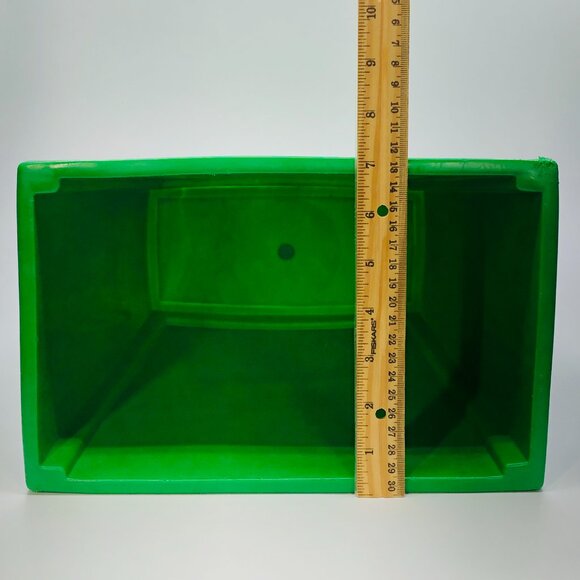 Vintage 60s STERILITE Triple Starburst Green Plastic Trash Can Wastebasket - Picture 8 of 10